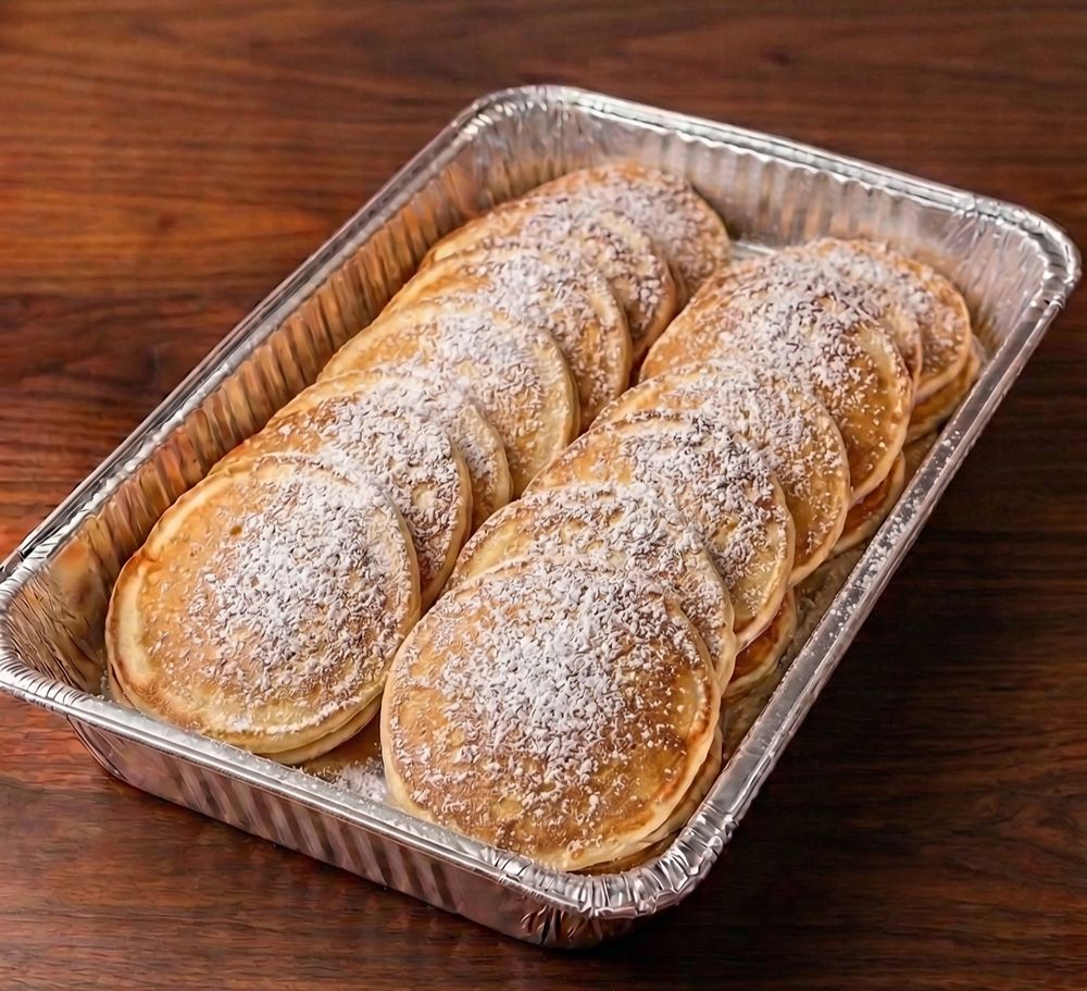 Breakfast Anytime catering from Pizza Sauce Timonium featuring pancakes, eggs, and breakfast platters for offices and events near Timonium and Towson
